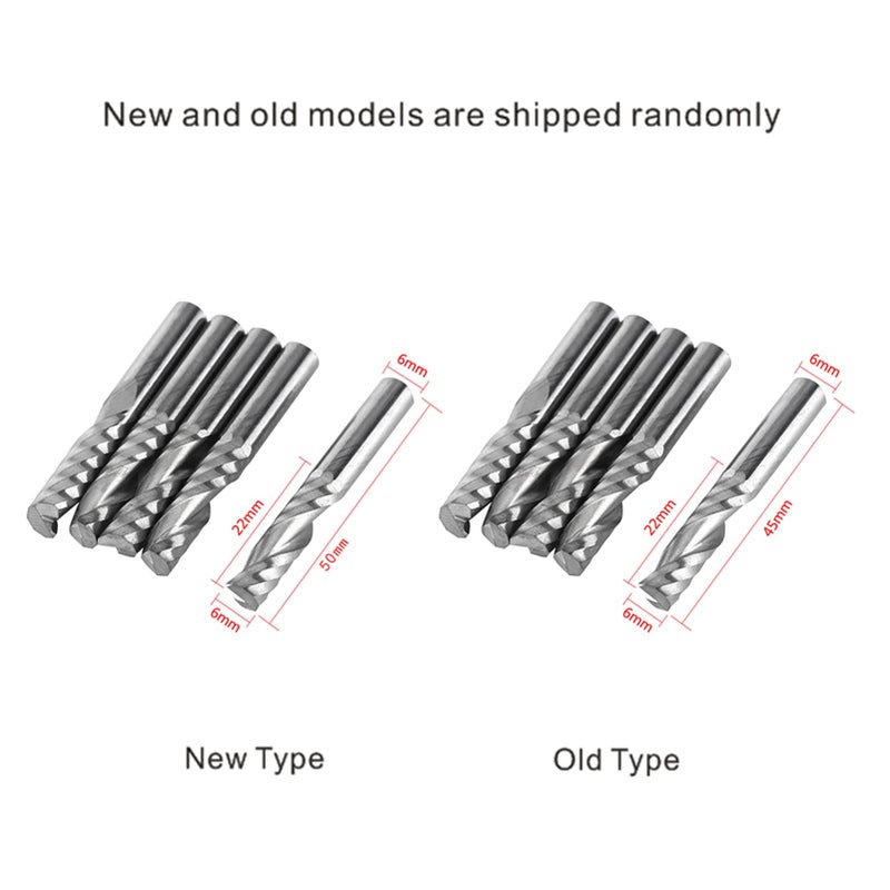 Hilitand 5pcs 6mm Shank End Mills Tungsten Carbide Single Flute Spiral Milling Cutters CNC Milling Bits - Image 2